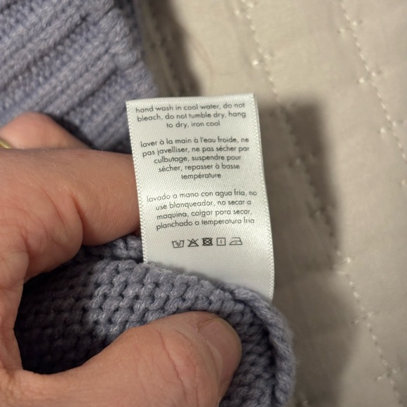 WeWoreWhat Oversized Lavender/Blue Mockneck Sweater - Picture 4 of 6